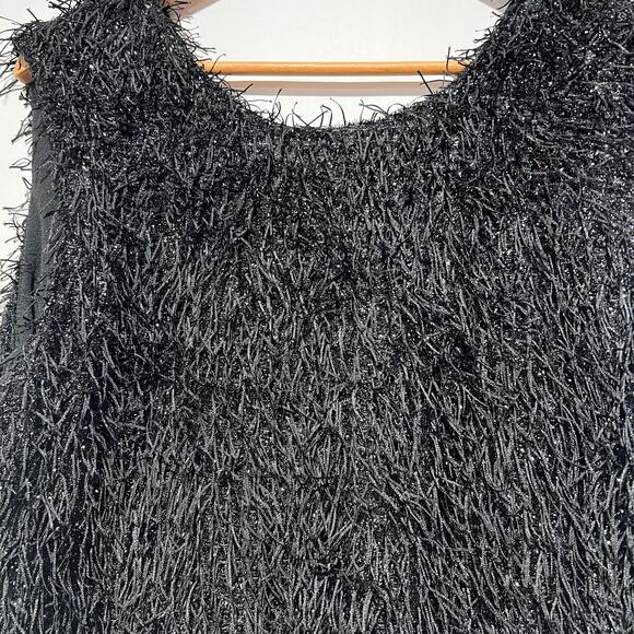 Anthropologie x Current Air Textured Sparkle Shimmer Top Black Size XL NWT - Picture 4 of 7